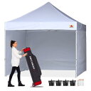 ポップアップ キャノピーテント サイドウォール キャリーバッグ付 アウトドア キャンプ ABCCANOPY Ez Pop Up Canopy Tent with Sidewalls Commercial -Series, White 1