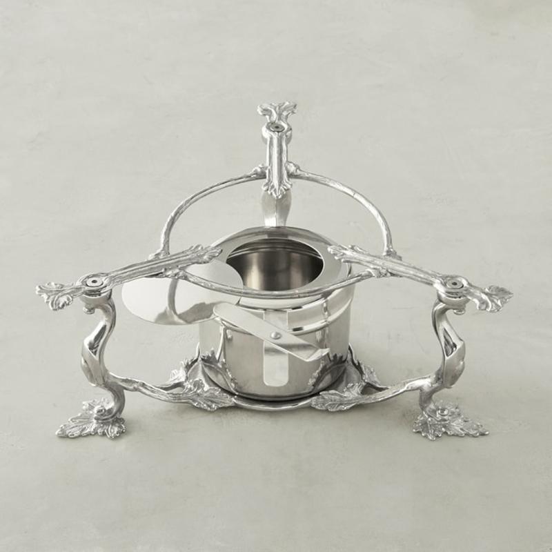 ECAYE\m}  C^A tH[j XeX EH[}[ X^h ۉ  Williams-Sonoma Ruffoni Opus Prima Hammered Stainless-Steel Warming Stand
