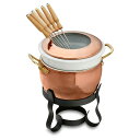 ウイリアムズ・ソノマ 限定 イタリア ルフォーニ 銅製 フォンデュポット 946ml フォーク付 Williams-Sonoma Ruffoni Histori...