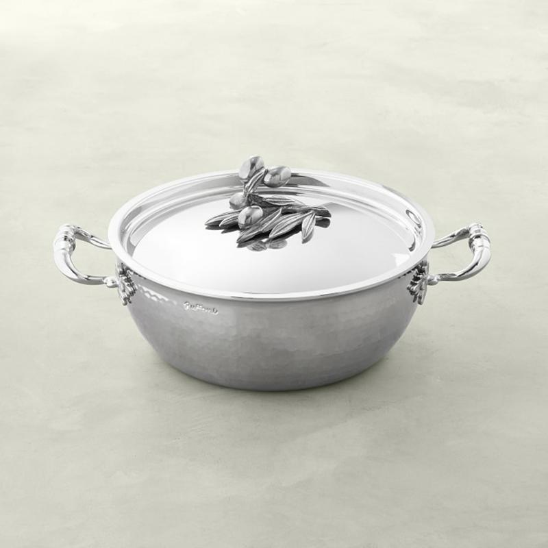 ECAYE\m}  C^A tH[j XeX VFtp  3.8L I[u Williams-Sonoma Ruffoni Opus Prima Hammered Stainless- Steel Chef Pan with Olive Knob, 4-Qt.