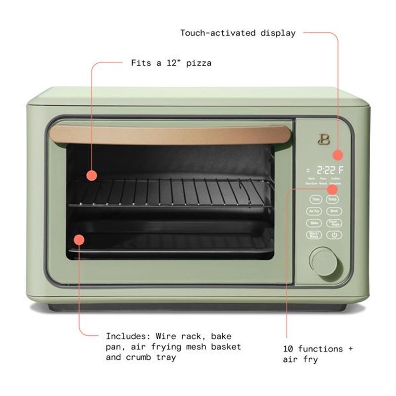 ドリュー・バリモア ノンフライヤー トースター エアフライ Beautiful 6 Slice Touchscreen Air Fryer Toaster Oven by Drew Barrymore 家電 3