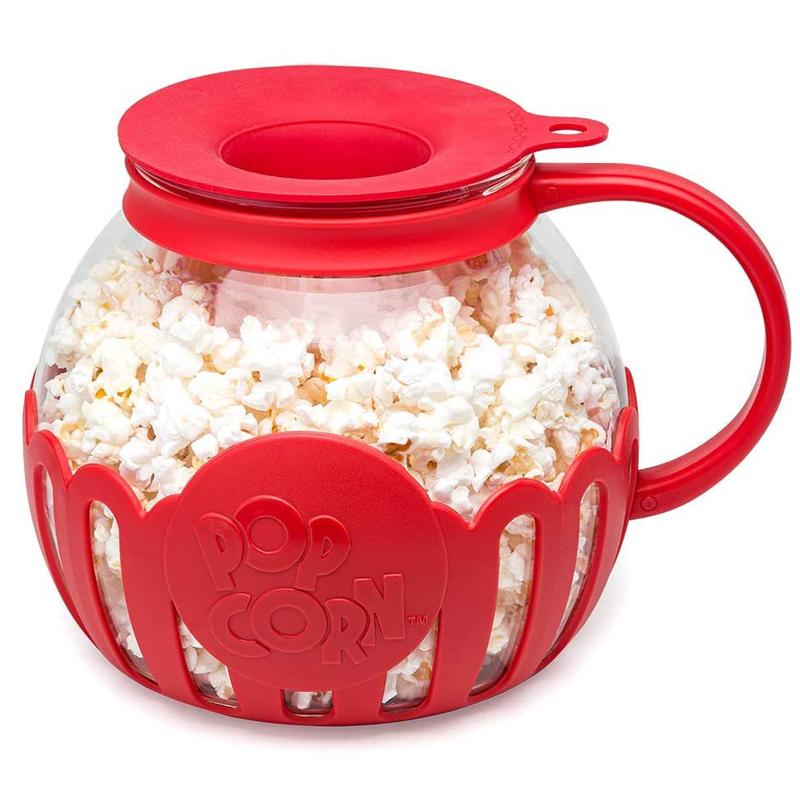 |bvR[[J[ dqWp |bp[ KX VRt^ H@Ή BPAt[ Ecolution Original Microwave Micro-Pop Popcorn Popper Borosilicate Glass, 3-in-1 Silicone Lid, Dishwasher Safe, BPA Free