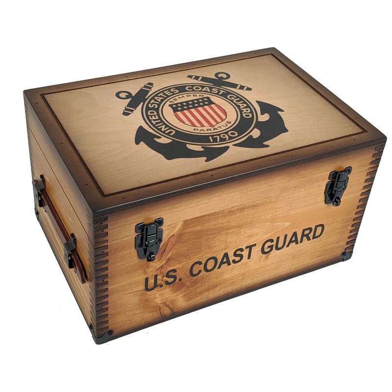木箱 アメリカ製 コーストガード 沿岸警備隊 フットロッカー ボックス Relic Wood Coast Guard Keepsak..