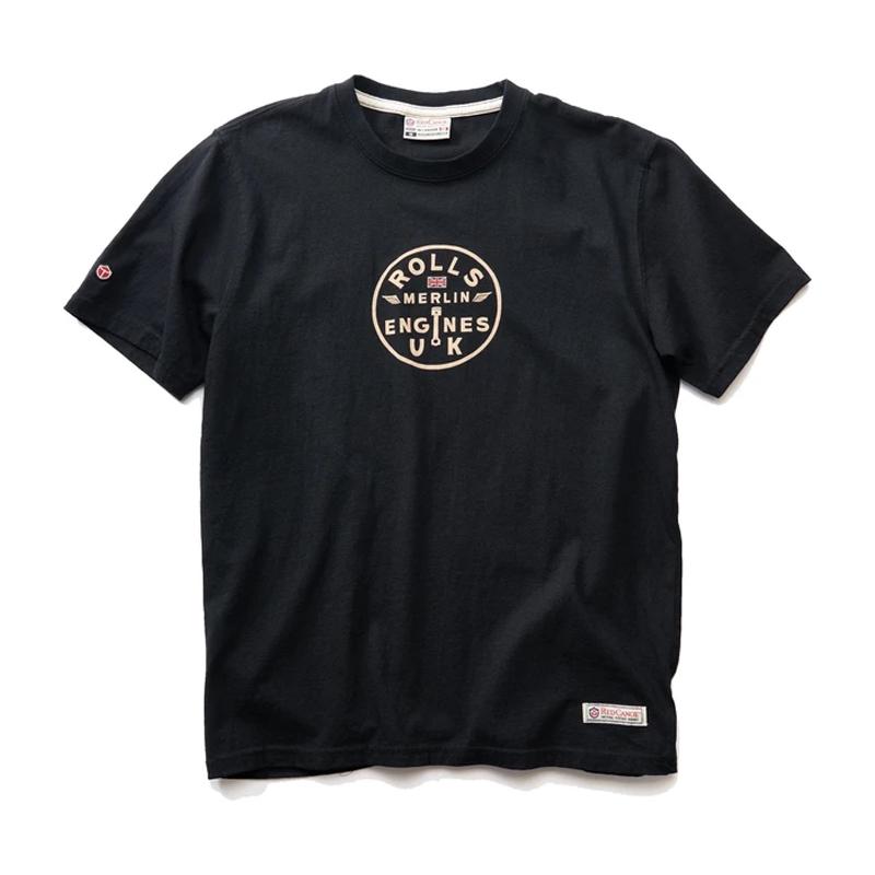 樂天商城 - ロールスロイス マーリン Tシャツ 航空機 エンジン ブラック 黒 Red Canoe Rolls Royce Merlin T-Shirt