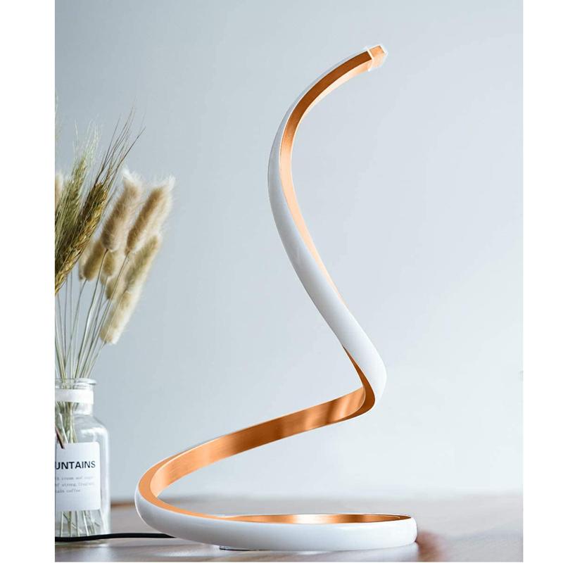テーブルランプ スパイラル LED デスク 照明 ライト Spiral LED Table Lamp, Modern 3 Colors Dimmable Desk Lamp with Minimalist Lighting Design & Touch Controller, Creative Stylish Smart Lamp for Bedroom, Office, Home 家電