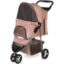 ペット用カート 3ホイール ドッグ キャット 犬 猫 Paws & Pals 3 Wheeler Elite Jogger Pet Stroller Cat/Dog Easy to Walk Folding Travel Carrier, Beige