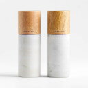 ソルト ペッパー 大理石 CRATE & BARREL限定 CRATE & BARREL Marble and Wood Salt and Pepper Mil...