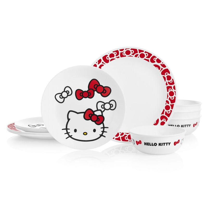 R[ n[LeB H 4g 12_Zbg fBi[EFA Corelle Hello Kitty 12-piece Dinnerware Set, Service for 4