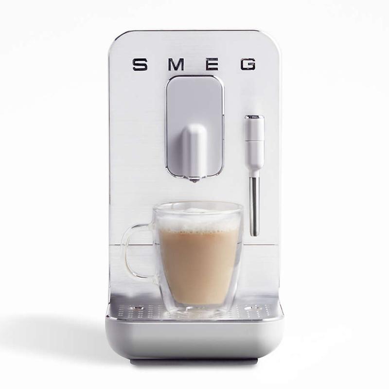 スメッグ社 全自動 豆挽き付 コーヒーメーカー エスプレッソマシン CRATE BARREL Smeg Fully Automatic Coffee and Espresso Machine with Milk Frother BCC02 家電