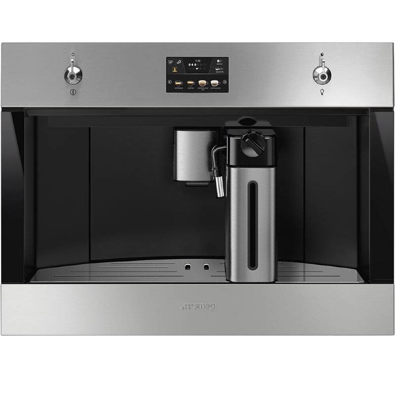 スメッグ ビルトイン コーヒーメーカー ステンレス ミルクフォーマー付き ステンレス Smeg 24 Inch Built-In Fully Automatic Coffee Machine with Milk Frother CMSU4303X 家電