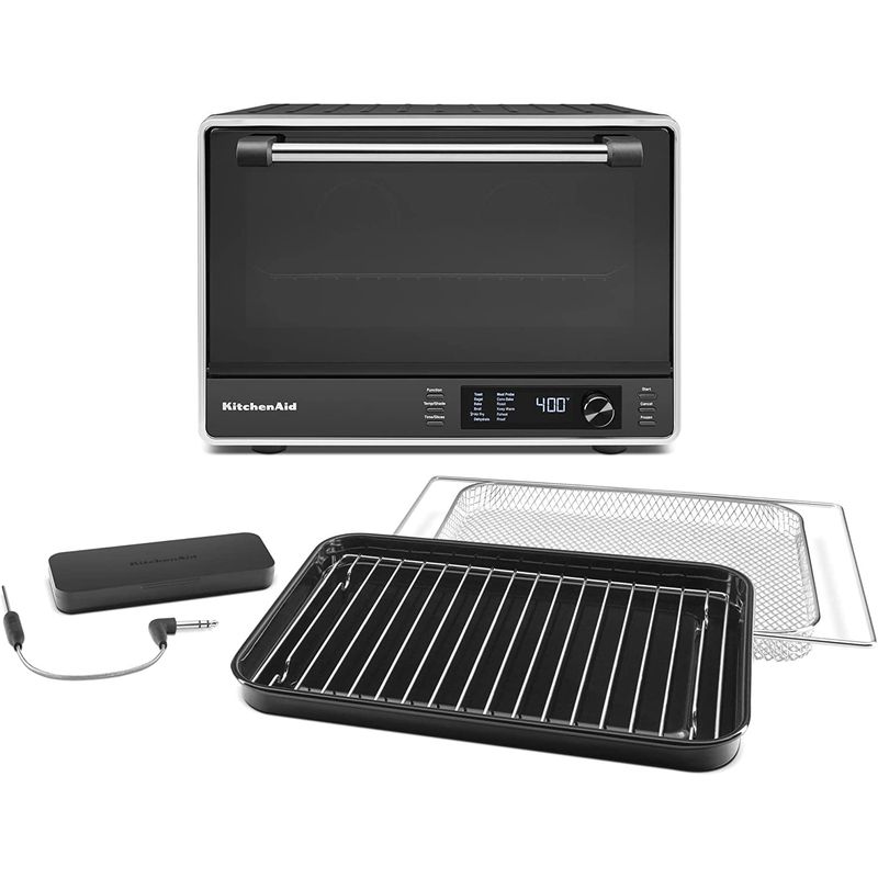 デュアルコンベクション デジタル オーブン 28L プローブ付 ブラック キッチンエイド KitchenAid Dual Convection Countertop Oven with Air Fry and Temperature Probe - KCO224BM 家電 2