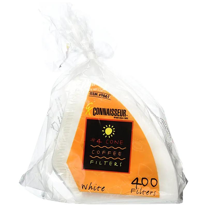 コーヒー フィルター 紙 400枚 ペーパードリップ コーン ホワイト Rockline Industries #4 Cone Coffee Filters - Oxygen Cleansed- 400 Count, White, CECOMINOD065352