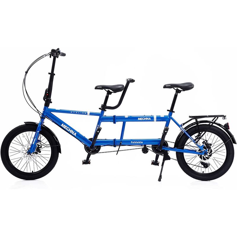 折りたたみ タンデム 自転車 二人乗り 20インチ 7段 変速 Janizy City Tandem Folding Bicycle, Foldable Tandem Adult Beach Cruiser Bike Adjustable 7 Speeds