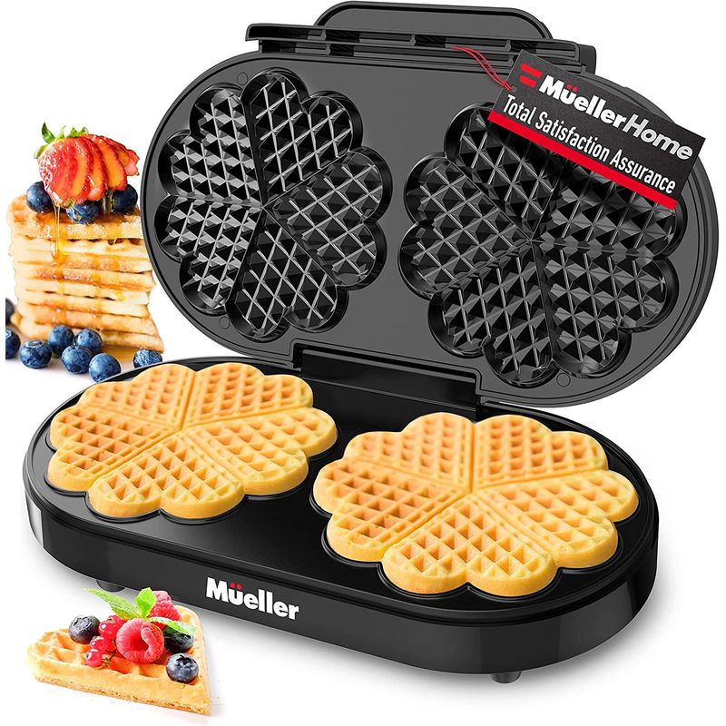  ϡȷ åե᡼ 2 Ƥ Mueller Double Heart Waffle Maker, Makes 10...