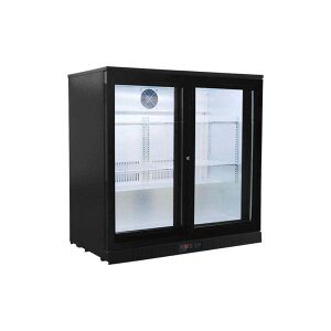 業務品質 冷蔵庫 210L スライド ガラスドア 2枚 アンダーカウンター 幅90cm ブラック 黒 バー カフェ Procool Sliding Door Bar Fridge | 2 Door Undercounter Cooler BB-2S 家電 【代引不可】