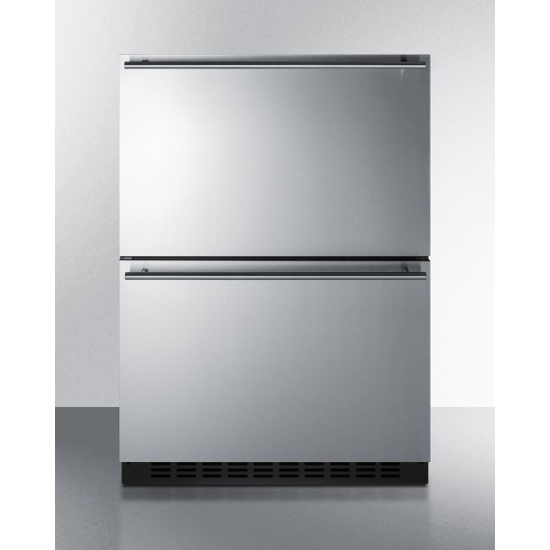 冷凍庫 引き出し式 2段 105L 屋外対応 ビルトイン可 ステンレス 自動霜取 Summit ADFD243 24 Inch Commercial Drawer Freezer with 3.7 cu. ft. Capacity, Stainless Steel Drawers 家電【代引不可】