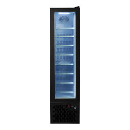 冷凍庫 105L スリム フリーザー 幅42cm 高さ176cm ガラスドア ブラック Omcan 47241 16 1/2" Slim Black Merchandiser Freezer with Glass Door 家電