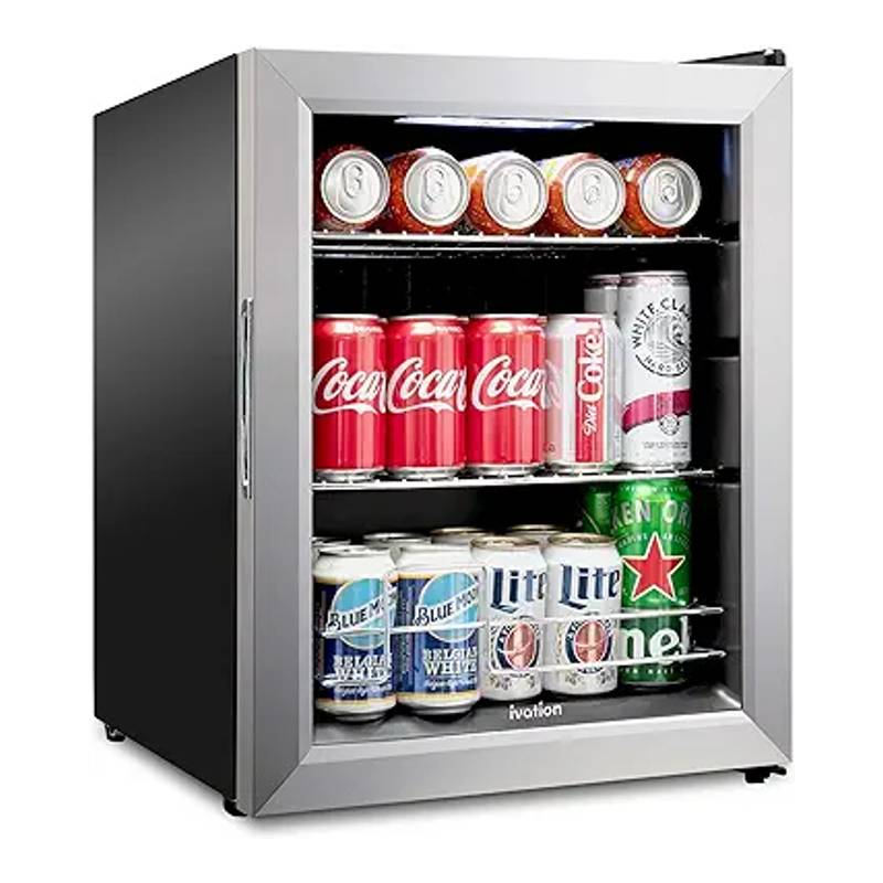 冷蔵庫 最大62缶 鍵付き ガラスドア ステンレス Ivation 62 Can Beverage Refrigerator Freestanding Stainless Steel IVABC620SS 家電