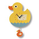 ウォールクロック アヒル 木製 ウッド 振り子 時計 壁掛け モダン ムース Modern Moose ducky pendulum clock