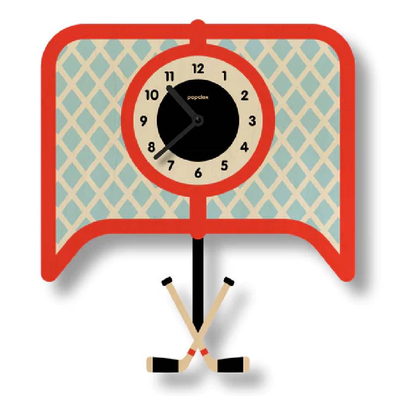 ウォールクロック ホッケー 木製 ウッド 振り子 時計 壁掛け モダン ムース Modern Moose hockey pendulum clock