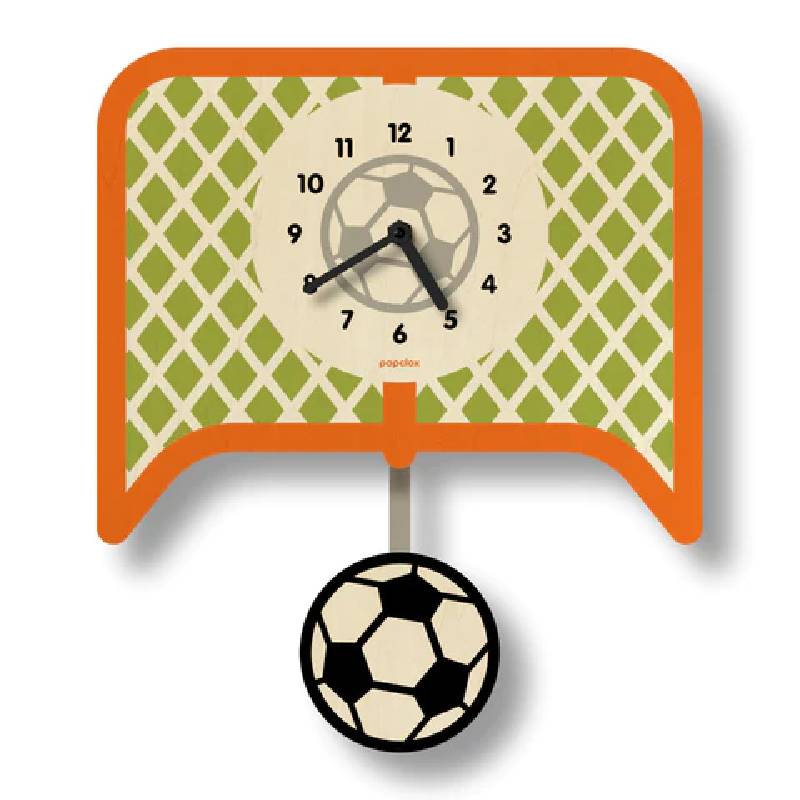 ウォールクロック サッカー 木製 ウッド 振り子 時計 壁掛け モダン ムース Modern Moose soccer pendulum clock