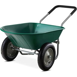 ガーデンカート 手押し車 キャリーカート ワゴン グリーン 対荷重150kgまでBest Choice Products Dual-Wheel Home Utility Yard Wheelbarrow Garden Cart
