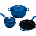 ル・クルーゼ ルクルーゼ クックウェア 鍋 フライパン 3点セット マルセイユ ブルー Le Creuset 5 Piece Signature Enamele...
