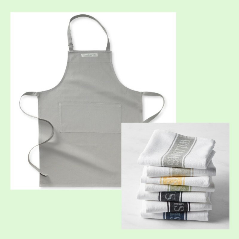 ウィリアムズソノマ　エプロン ウイリアムズ・ソノマ エプロン タオル セット 使い心地が良い Williams Sonoma Classic Adult Aprons and Classic Logo Towels