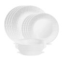コレール 食器 ディナーウェア 4組 12点セット リネン織 Corelle Linen Weave 12-piece Dinnerware Set, Serv...