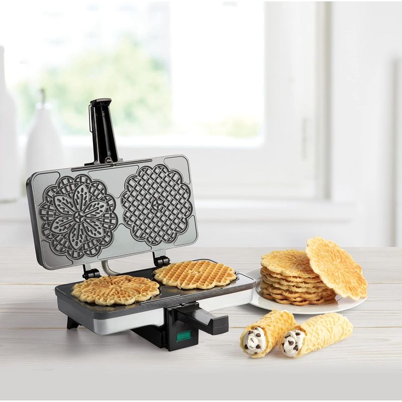 アルファエスパス米国楽天市場店のピゼルメーカー 2枚焼 CucinaPro 220-05NS Non-Stick Pizzelle Baker 家電｜アングル2