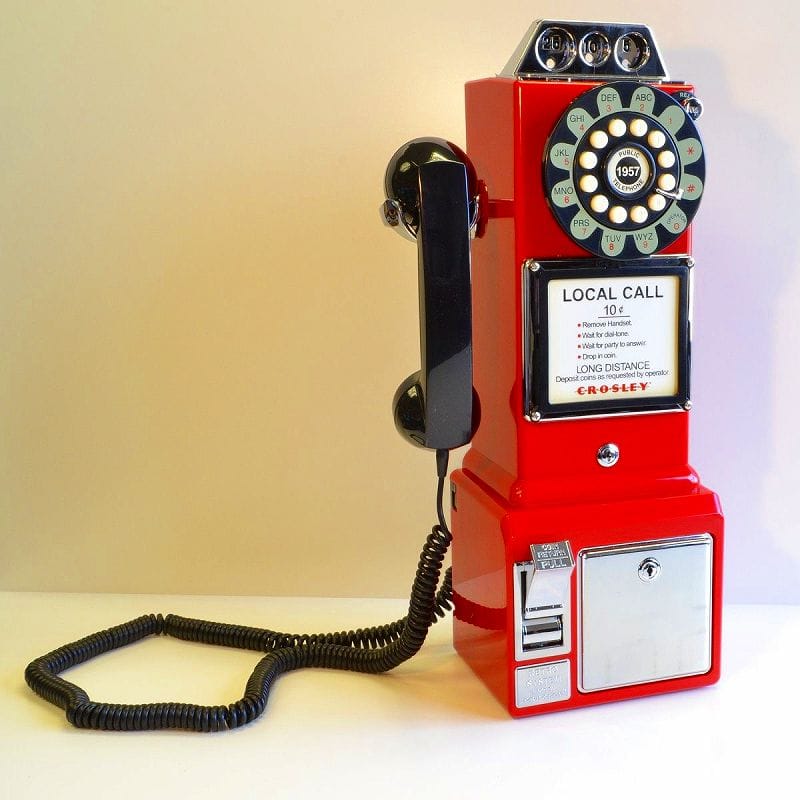 アメリカ クロスリー1950年代 レトロ壁掛け電話 公衆電話 Crosley CR56 1950s Wall Pay Phone