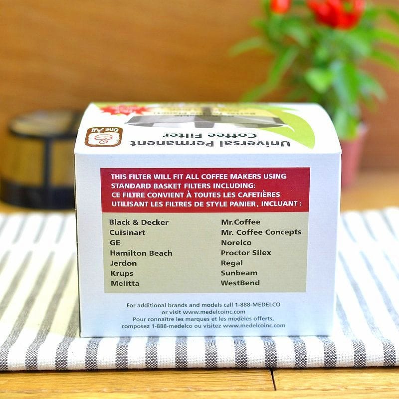 各種コーヒーメーカー対応 ゴールドフィルター 12カップ Medelco Hamilton Beach Black & Decker Krups Mr. Coffee Sunbeam GE Cuisinart Gold Tone Filter 3