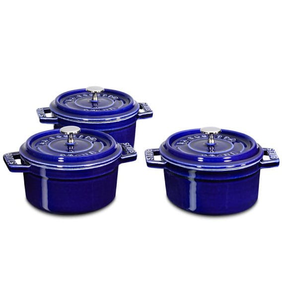 ストウブ キャストアイアン ミニラウンドココット3点セット Staub Cast-Iron Mini Round Cocotte Set, 1/4-Qt.