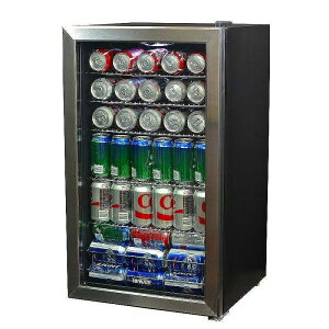 冷蔵庫 ミニバー ガラスドア オフィス 事務所 ニューエアー ビバレッジクーラー 126缶 ホテル 客室 ショーケース かっこいい NewAir 126-Can Beverage Cooler AB-1200 家電