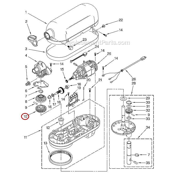 キッチンエイド スタンドミキサー用 ギア パーツ 部品 Kitchen Aid KA-9706529 W11086780 WORM GEAR【ポスト投函】【代引不可】 alphaespace-10010686 アルファエスパス楽天市場店 サンプル画像3