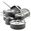 ֥ӥ ե饤ѥ  10å ƥեù եǼ Breville 10 Piece Thermal Pro Hard-Anodized Nonstick Cookware Set, Large, Gray