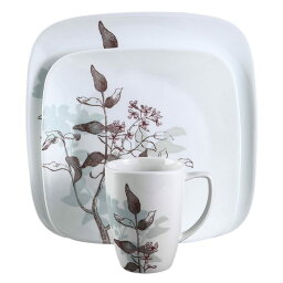 コレール リビングウェアー ディナーウェアー 食器16点セットトワイライトグローブ Corelle Square 16-Piece Dinnerware Set, Twilight Grove, Service for 4