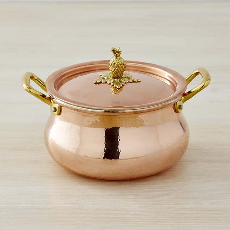 ウイリアムズ・ソノマ 限定モデル イタリア ルフォーニ 銅製 ストックポット 鍋 パイナップル williams-sonoma Ruffoni Historia Copper Stock Pot with Pineapple Finial