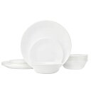 コレール リビングウェア ウィンターフロストホワイト 6組 18点セット Corelle Livingware 18-Piece Glass Dinnerware Set, Winter Frost White, Service for 6