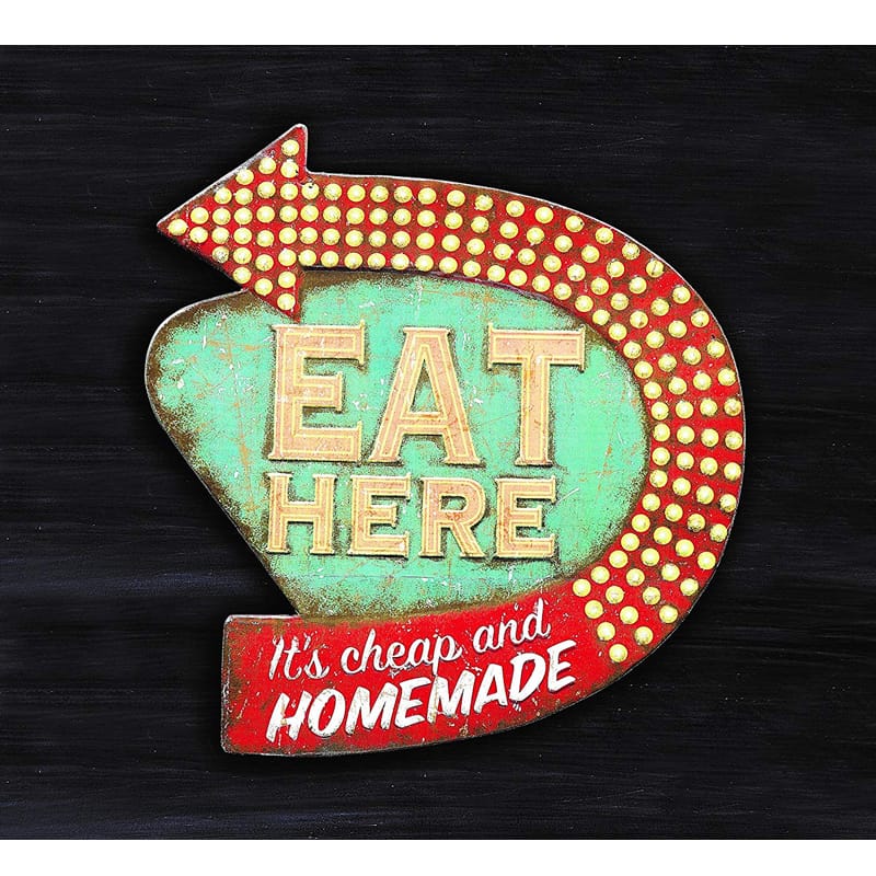 レトロ ウォールデコ カリフォルニア 壁掛け 看板 Creative Tin Eat Here Retro Wall Decor