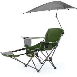 日傘付折り畳み椅子 リクライニング3段階 日焼け対策 ビーチ チェア 野外フェス 運動会 キャンプ Sport-Brella Recliner Chair