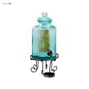 ブルーガラスドリンクディスペンサー 7.5L インフューザー ワイヤースタンド付 Cal-Mil 1111INF 2 Gallon Glass Beverage Dispenser with Wire Base and Infusion Chamber