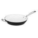 クイジナート セラミックコート フライパン 30cm IH対応 PFOAフリー PTFEフリー Cuisinart 59I22-30HBK Open Skillet with Helper Handle, 12 , Black