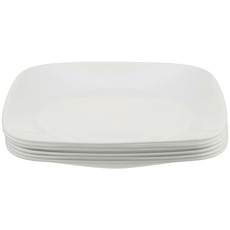 コレール スクエアプレート 皿 6枚セット ピュアホワイト 白 食器 Corelle Square Pure White 9-Inch Plate Set (6-Piece)