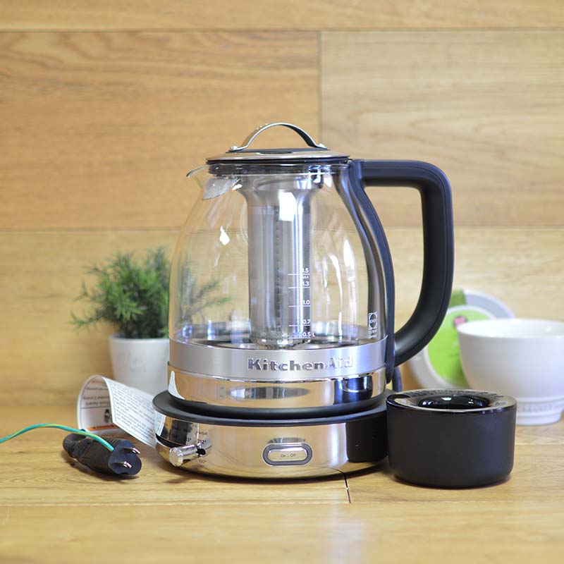 電気ケトル キッチンエイド ガラス ステンレス 茶こしつき KitchenAid KEK1322SS 1.5L Electric Glass Tea Kettle - Stainless Steel 家電