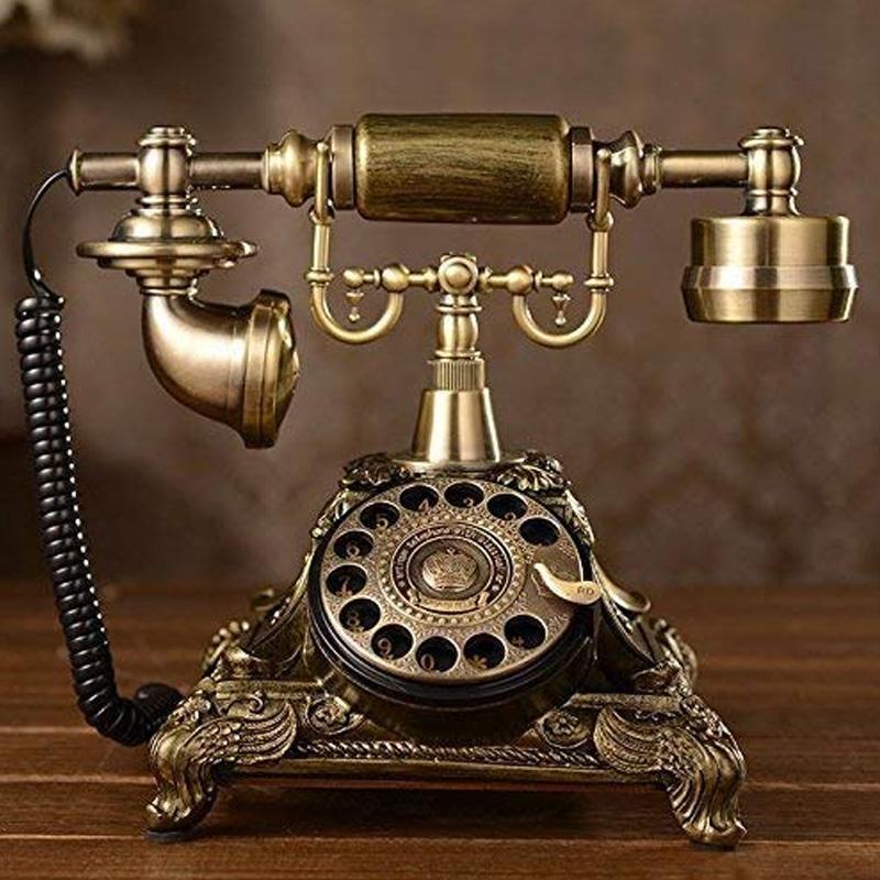 電話 ダイヤル式 レトロ アンティーク ビンテージ メタル XICHEN Resin imitation copper Vintage STYLE ROTARY Retro old fashioned Rotary Dial Home and office Telephone