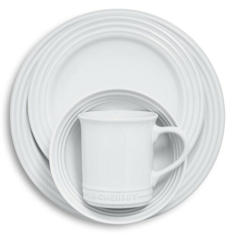食器セット ディナーウェア プレート 皿 カップ 4組 16点 ル・クルーゼ ルクルゼ Le Creuset of America PGWSV16-0316 Dinnerware Set, 16 Piece, White