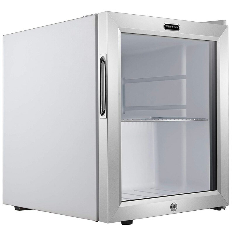 冷蔵庫 最大62缶 鍵付き ガラスドア リバーシブルドア ステンレス Whynter BR-062WS, 62 Can Capacity Stainless Steel Beverage Refrigerator with Lock, White 家電