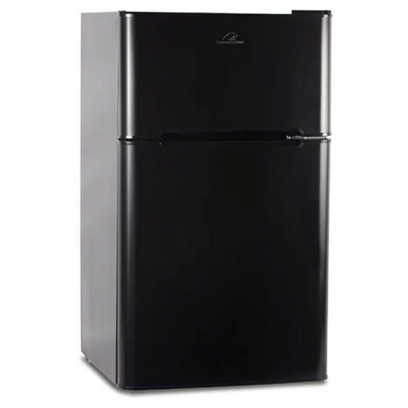 ① Ⓚɕt 90L Commercial Cool Double Door 3.2 cu. ft. Compact Refrigerator with Freezer CCRD32B Ɠd