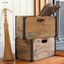 木箱 2個セット ウッド ケース クレート アンティーク ビンテージ Plow & Hearth Deep Creek Rustic Storage Solid Wood Crate PLHE2875